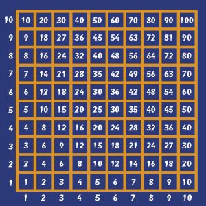 Multiplication Grid 1-10 Outline 4.2 Metre Square