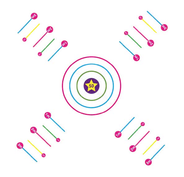 4 Way Outline Target 10 Metres