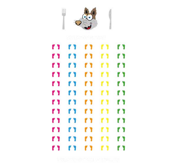 Mr Wolf with Footprints 6.5 Metre x 3.5 Metre