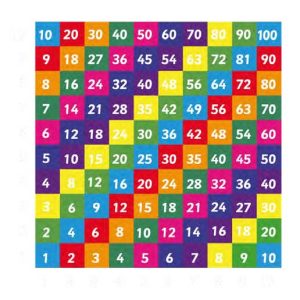 Multiplication Grid 1-10 Solid 3.2 Metre Square