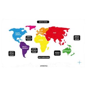 World Map with Oceans (6 Metre X 3 Metre)